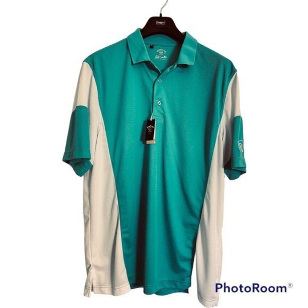 Monterey Clue Mens XL Dry Swing Gold Shirt Tee Jersey Green White Polo Collar